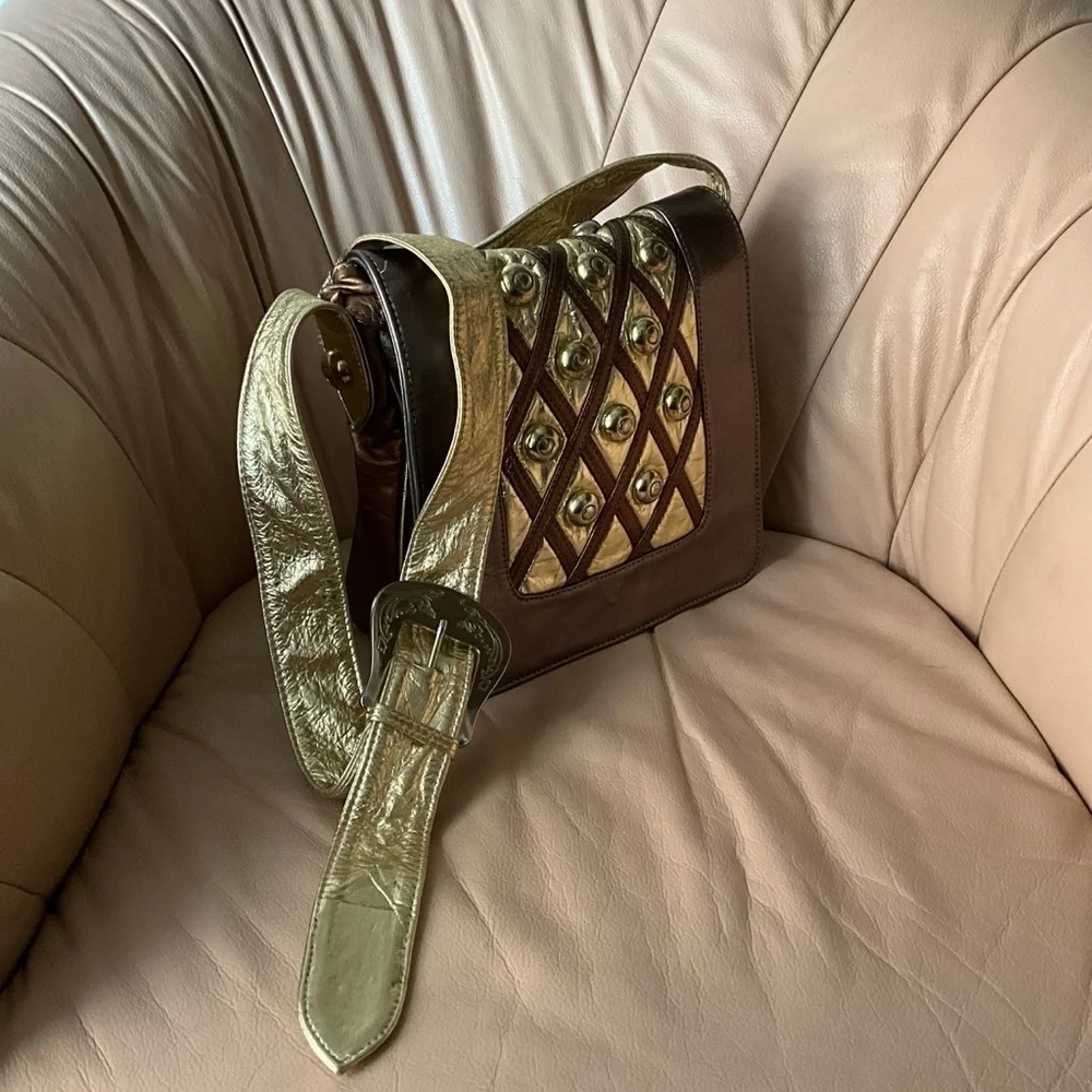Studded bronze gold western bag - Picture 4 of 8